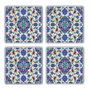Hermia Set de 4 Alfombrillas de Cristal de Piedra Natural Multicolor